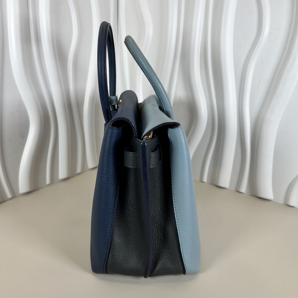MCM Milla Medium Top Handle Tote Light Sky Blue/Mint and Black Accent image 6